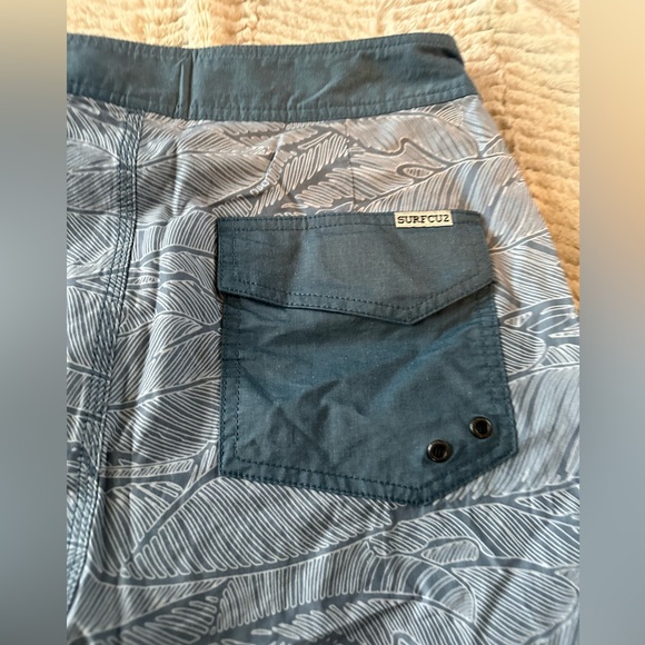 NWOT SURF CUZ Men's Vintage Cruzer Stretch Boardshort Chino Shorts blue leaf - Picture 8 of 16